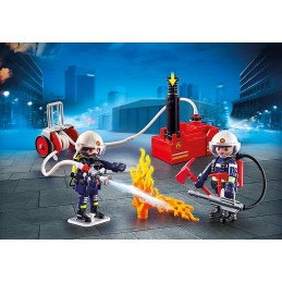Playmobil ciudad accion - bomberos con bomba de agua