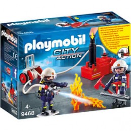 Playmobil ciudad accion - bomberos con bomba de agua