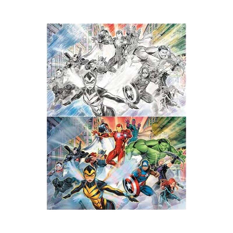 Puzzle para rascar prime 3d marvel collage de personajes 150 piezas