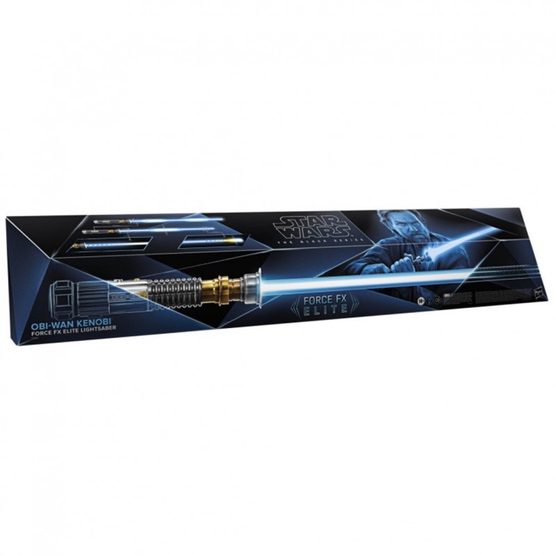 Replica hasbro star wars black series force fx elite obi - wan sable laser