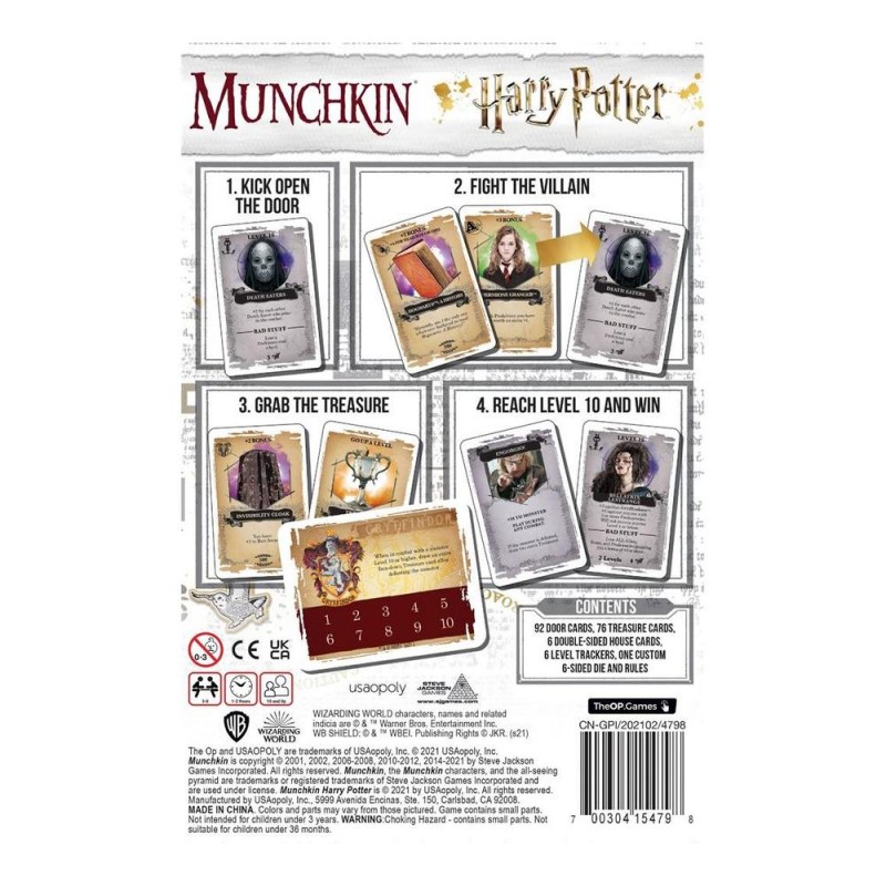 Juego de mesa munchkin harry potter edad recomendada 11 años idioma ingles