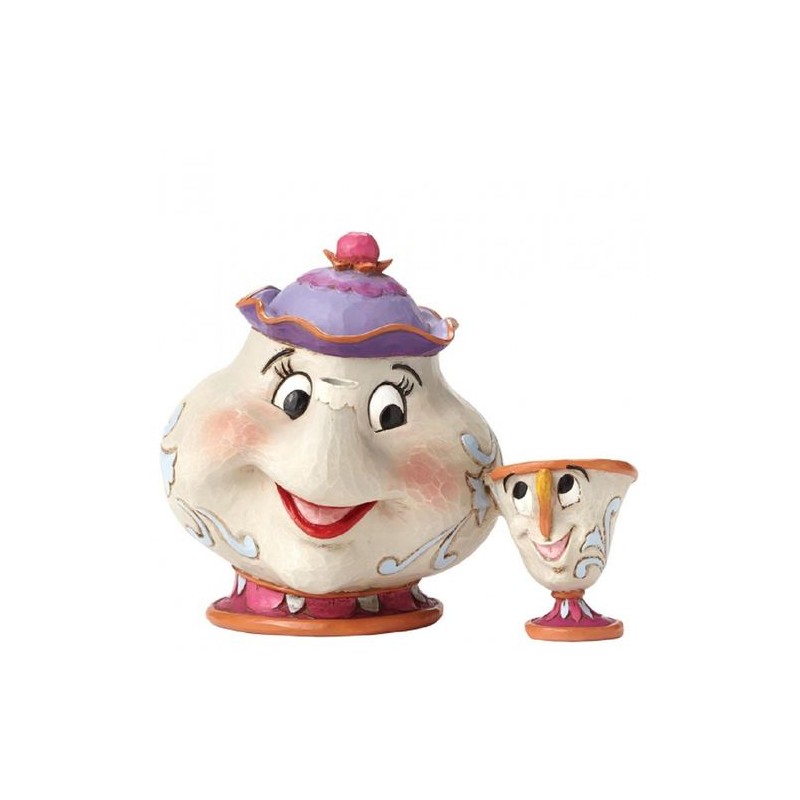 Figura enesco disney la bella y la bestia mrs potts & chip