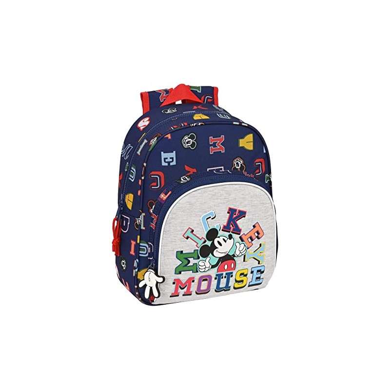 Mochila Infantil Adapt.Carro Mickey Mouse Only One 28X10X34 Cm