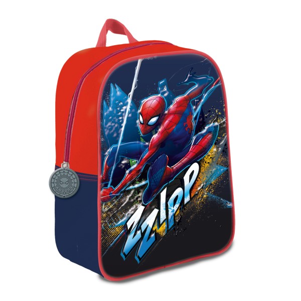 Mochila Mediana 3D Spiderman Zzipp 31Cm