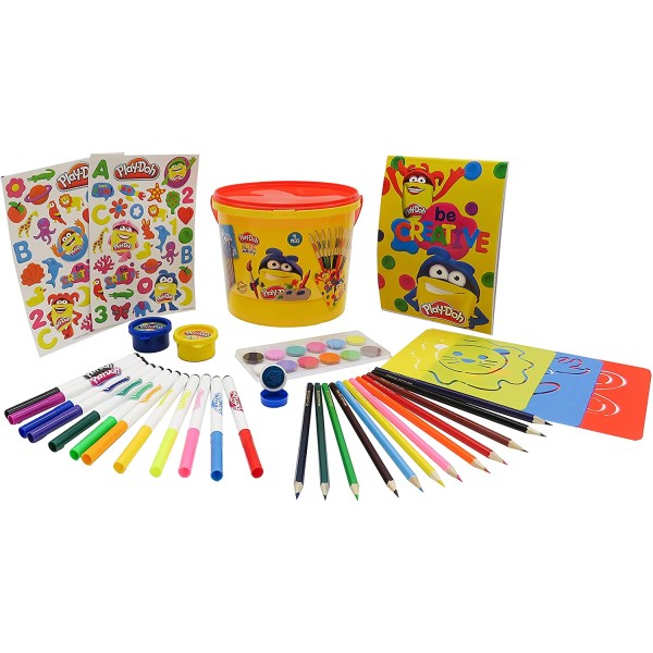 Set De Actividades 46 Piezas en Cubo, Para Colorear, Play Doh