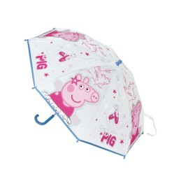 Paraguas Eva Transparente Peppa Pig Manual 46cm.