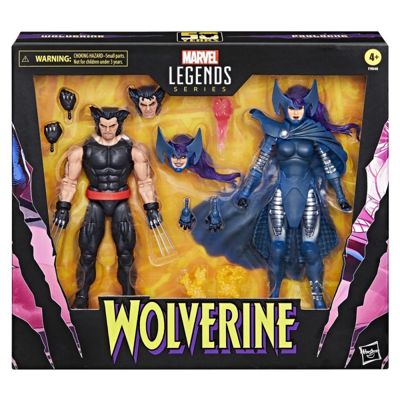 Set figuras hasbro marvel legends series wolverine & lady psylocke