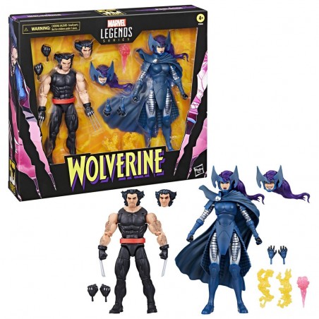 Set figuras hasbro marvel legends series wolverine & lady psylocke