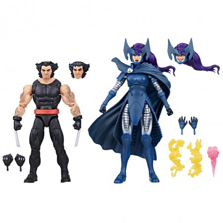 Set figuras hasbro marvel legends series wolverine & lady psylocke