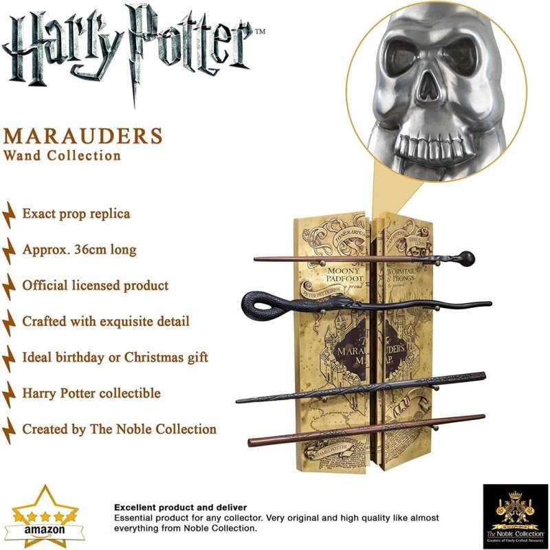 Replica the noble collection mapa del merodeador coleccion 4 varitas en expositor harry potter