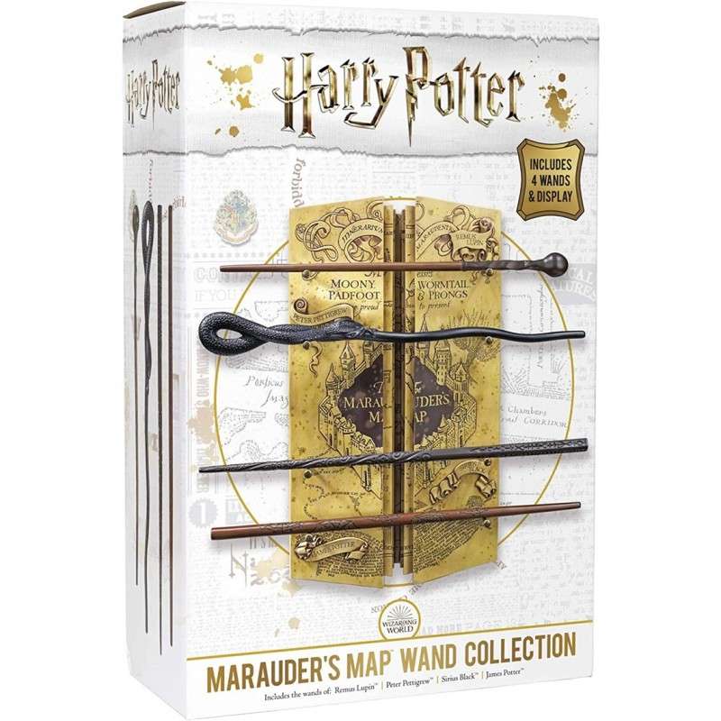 Replica the noble collection mapa del merodeador coleccion 4 varitas en expositor harry potter