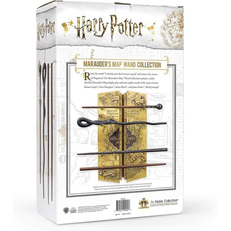 Replica the noble collection mapa del merodeador coleccion 4 varitas en expositor harry potter