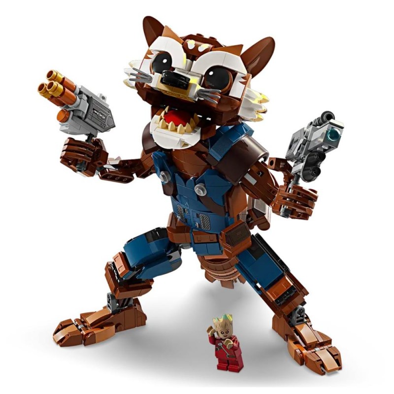 Lego marvel rocket y bebe groot