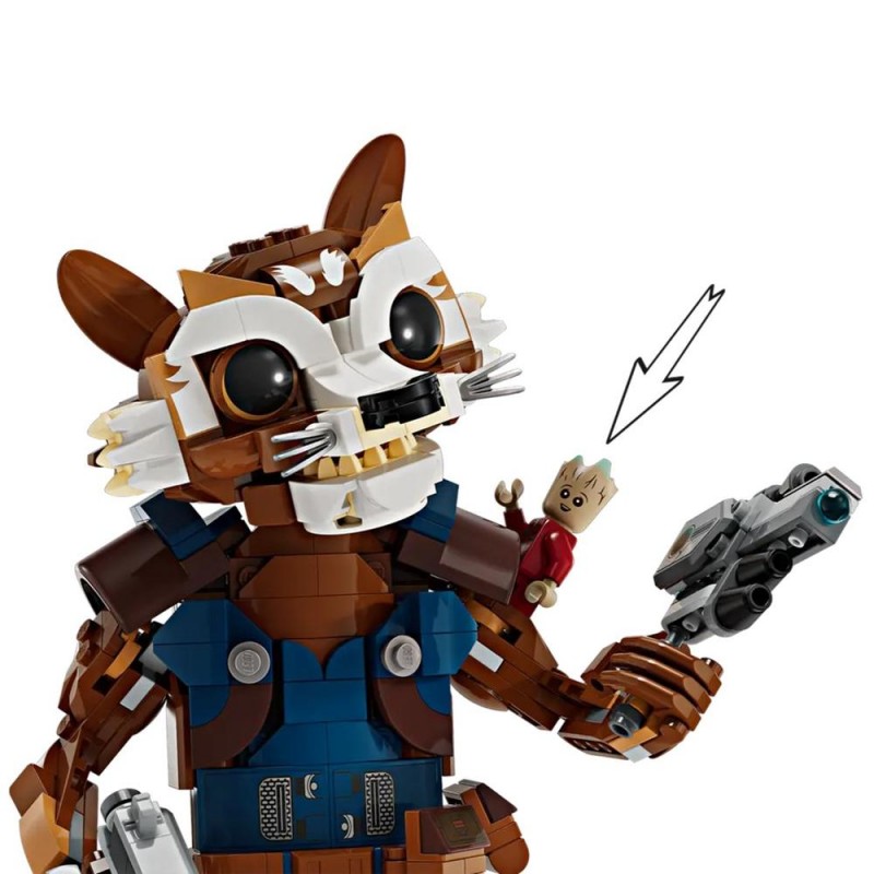 Lego marvel rocket y bebe groot