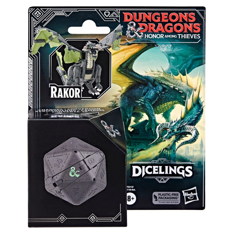 Figura hasbro dicelings dungeons & dragons : honor among thieves - black dragon