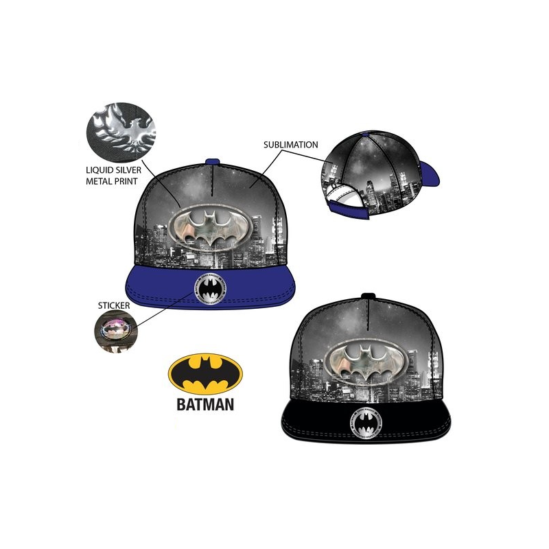 Gorra Batman Hip Hop Visera Plana T.52-54