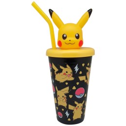 Vaso con Tapa Superior Pikachu Pokemon 500ml