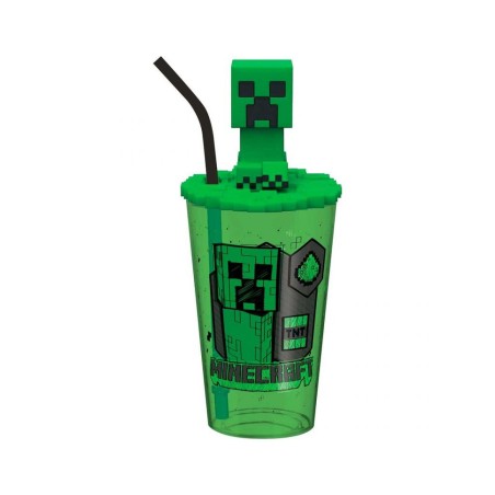 Vaso con Tapa Superior Minecraft 500ml