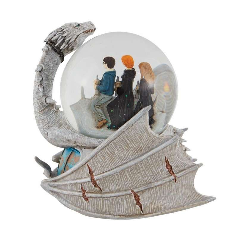 Figura enesco bola de agua decorativa harry potter dragon ucraniano harry ron y hermione