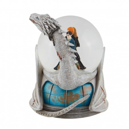 Figura enesco bola de agua decorativa harry potter dragon ucraniano harry ron y hermione