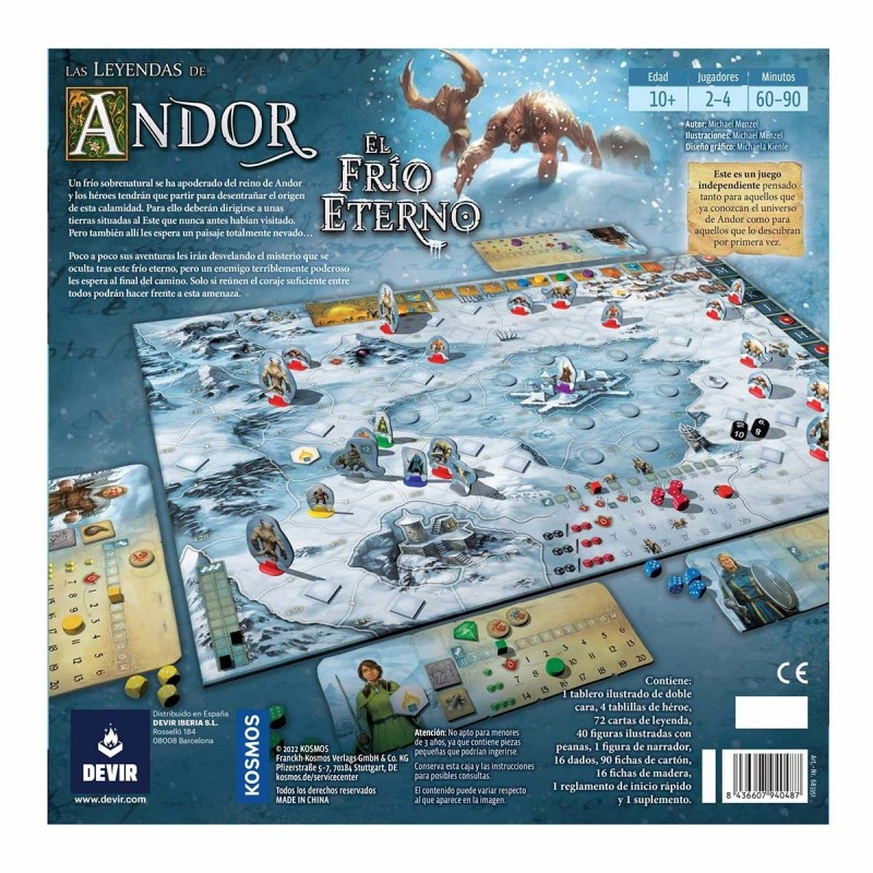 Juego de mesa devir las leyendas de andor - el frío eterno