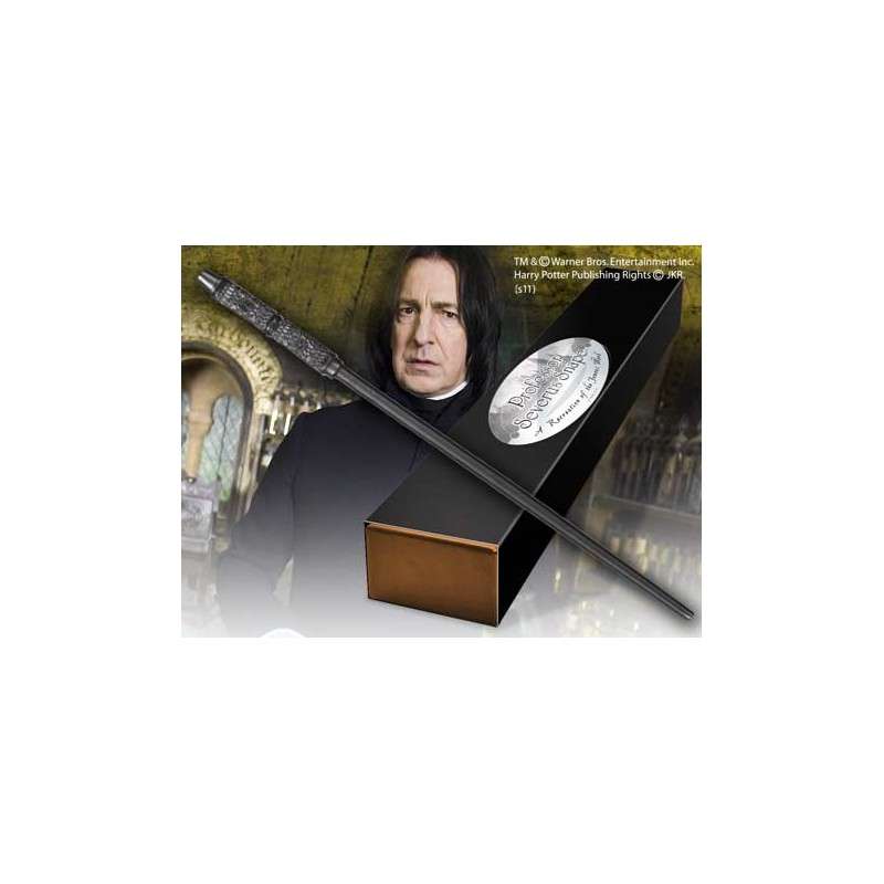 Replica the noble collection harry potter severus snape varita con caja y placa de identificacion