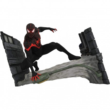 Figura diamond select toys marvel gallery diorama miles morales spider - man marvel comic