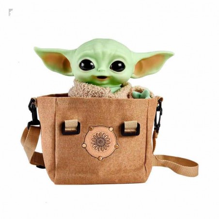 Peluche electronico con bandolera mattel star wars the mandalorian the child baby yoda 28 cm