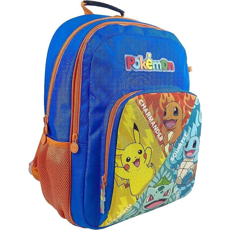 Mochila Starters Pokemon Adaptable 43x16x29cm.