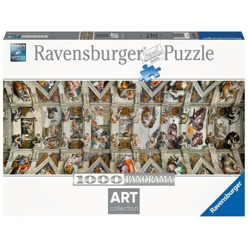 Puzzle panorama ravensburger michelangelo: bóveda de la capilla sixtina 1000 piezas