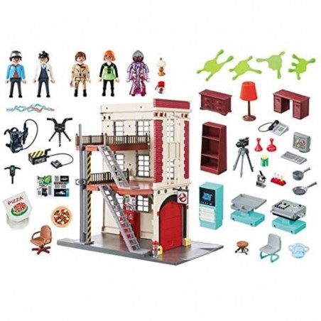 Playmobil cazafantasmas cuartel del parque de bomberos ghostbuster