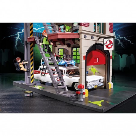 Playmobil cazafantasmas cuartel del parque de bomberos ghostbuster