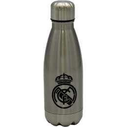 Botella Cantimplora Plateada Acero Inoxidable Real Madrid 550ml.