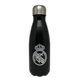 Botella Cantimplora Negra Acero Inoxidable Real Madrid 550ml.