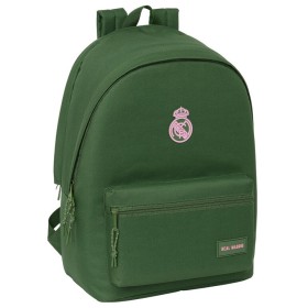 Mochila Doble Para Portatil 15,6"+Usb Real Madrid Chica Caqui 31x18x44cm