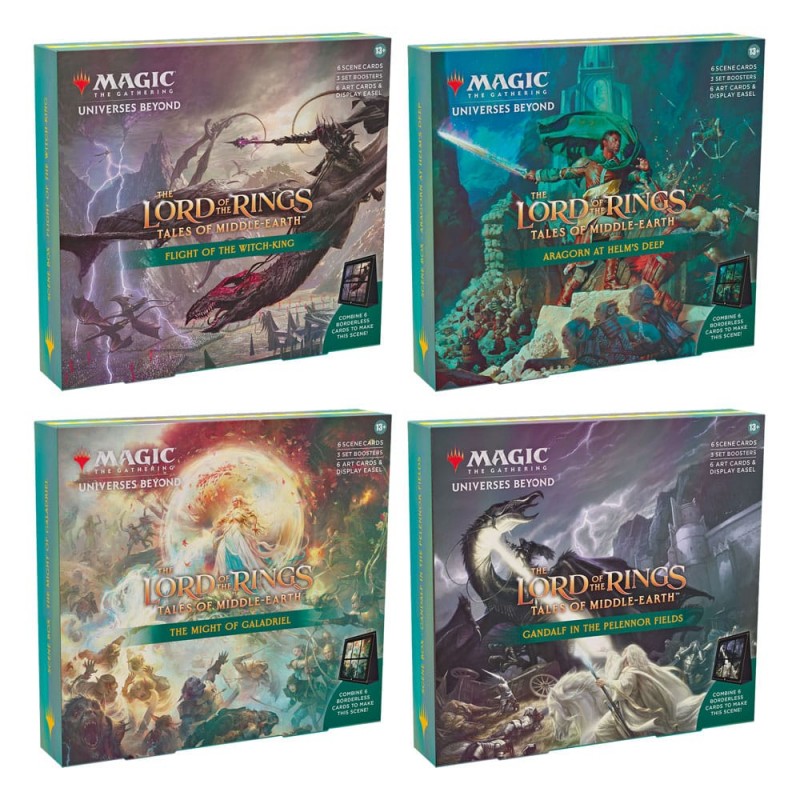 Caja de cartas magic the gathering lord of the rings tales of middle earth cajas de escena 4 unidades inglés