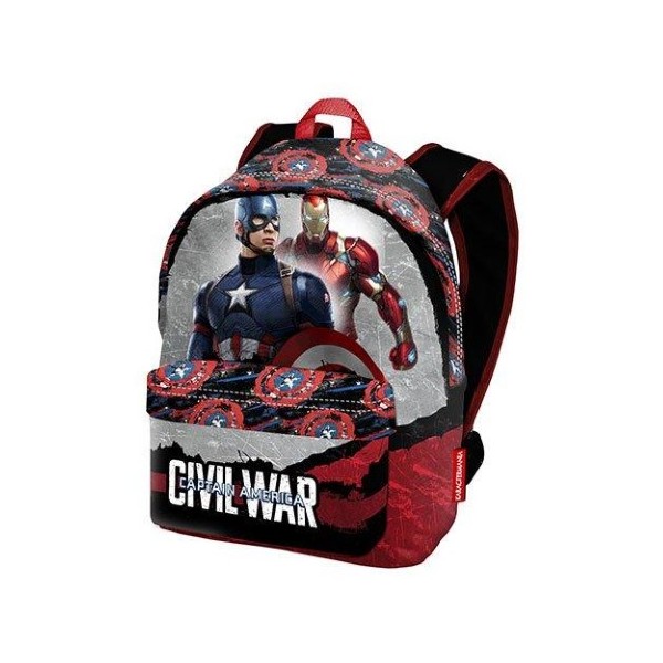 Mochila Capitan America Civil 35x41x13,5cm.