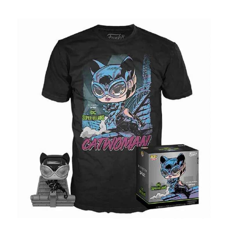 Pop & tee dc jim lee catwoman funko + camiseta talla s