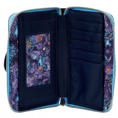 Cartera loungefly disney lilo & stitch aventura espacial lilo & stitch zip around wallet