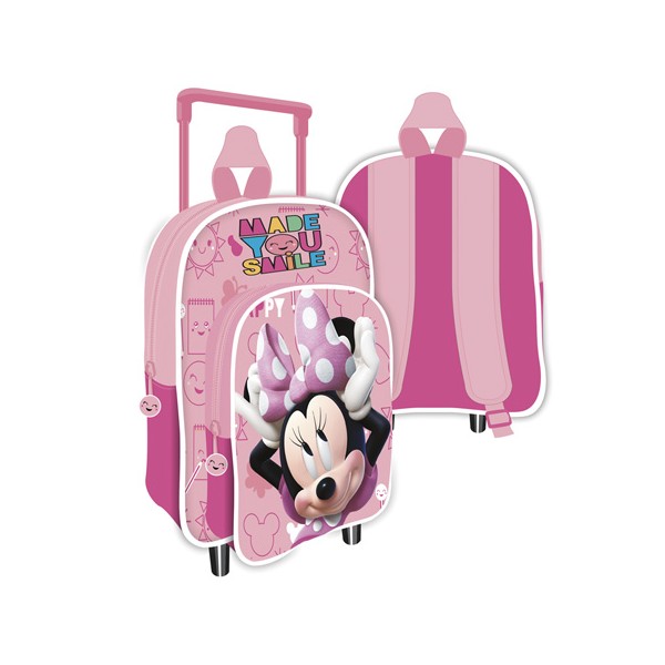 Mochila C/Carro Infantil Minnie Disney 24x36x12cm.