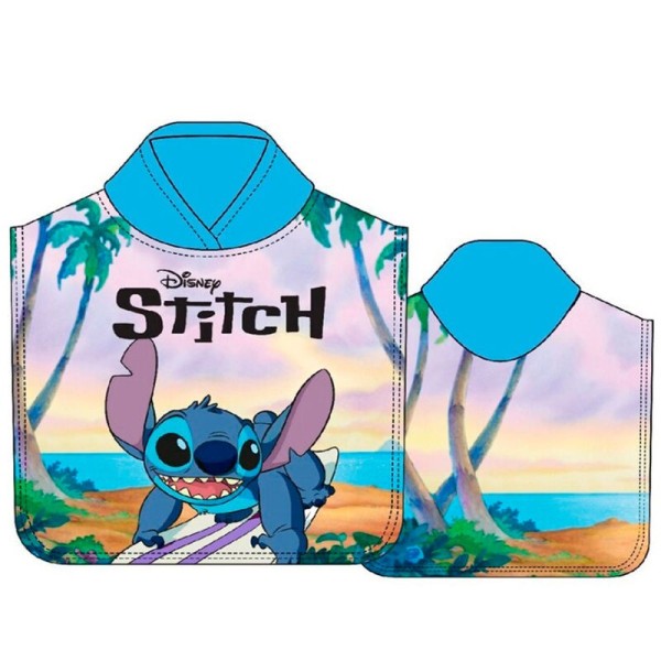 Poncho Toalla Stitch Disney Microfibra 50x100cm.