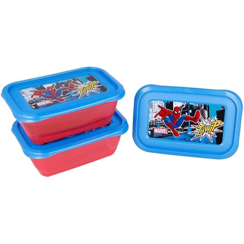 Set 3 Recipientes Spiderman Marvel 540Ml.