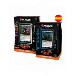 Juego de cartas caja de cartas wizards of the coast magic the gathering commander display innistrad midnight hunt 4 mazos españo