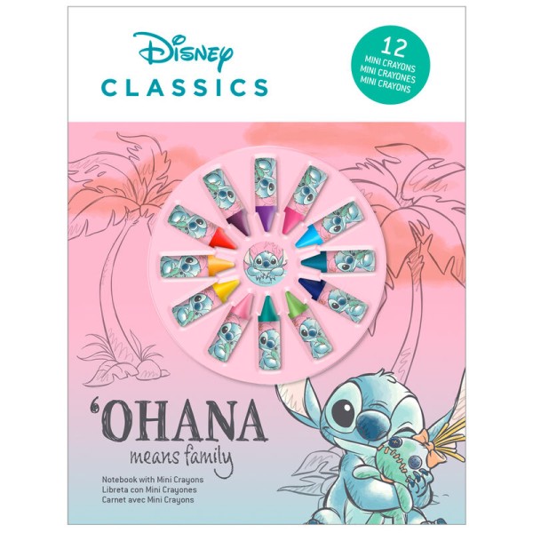 Blister Cuaderno + 12 Pinturas Stitch Disney