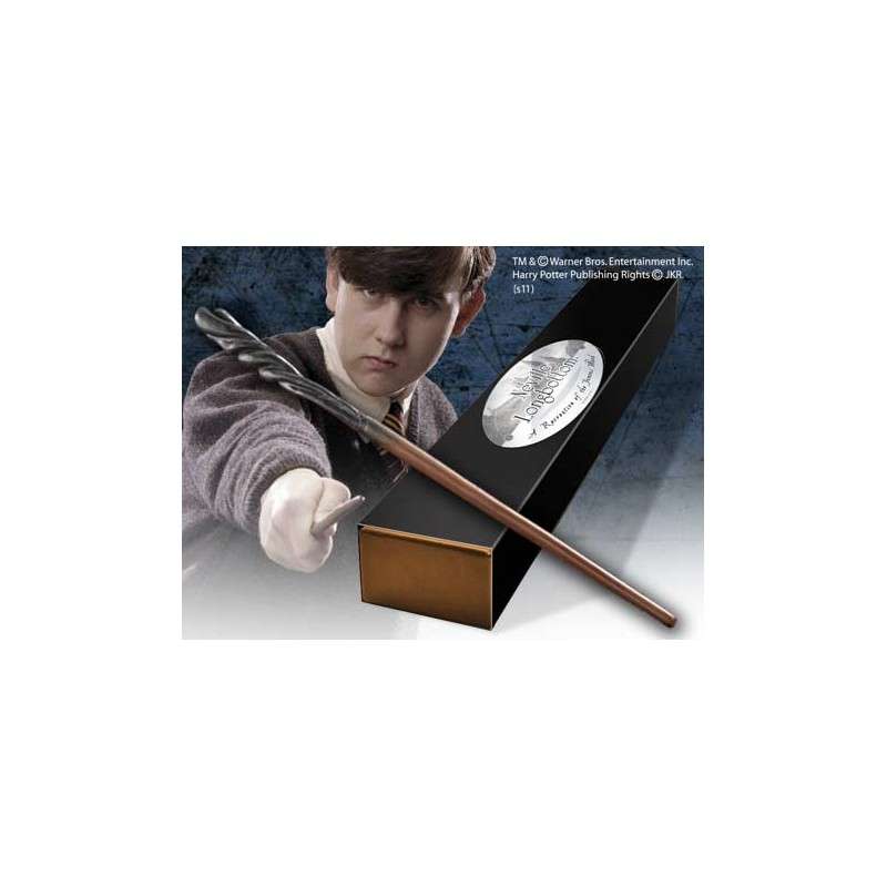 Replica the noble collection harry potter neville longbottom varita con caja y placa de identificacion