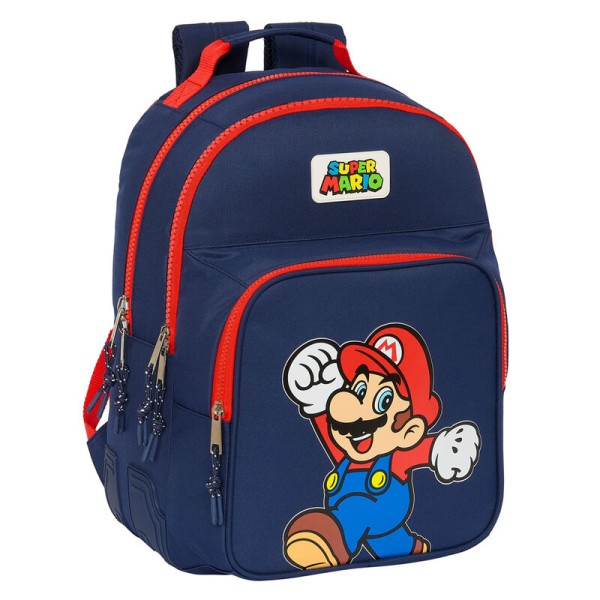 Mochila Doble Adapt.Carro Super Mario World 32X15X42Cm