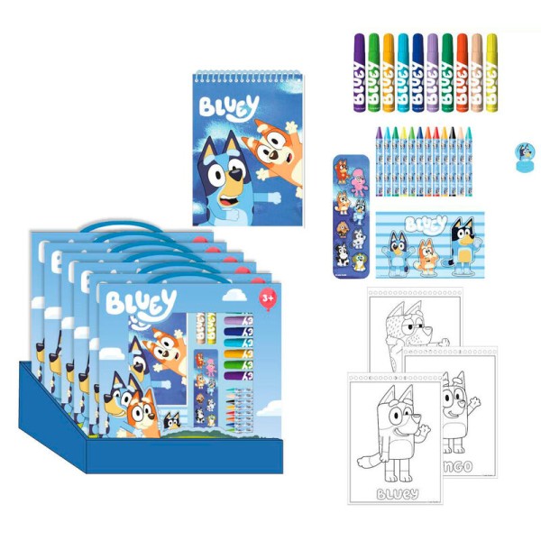 Set Papeleria Coloreable Bluey