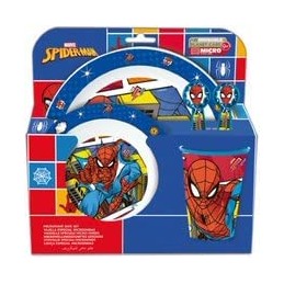 Set Desayuno 5 Piezas Spiderman Marvel Micro