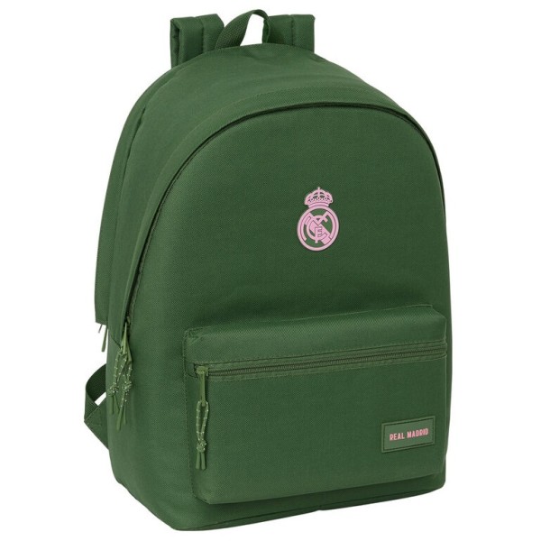 Mochila Doble Para Portatil 15,6"+Usb Real Madrid Chica Caqui 31x18x44cm