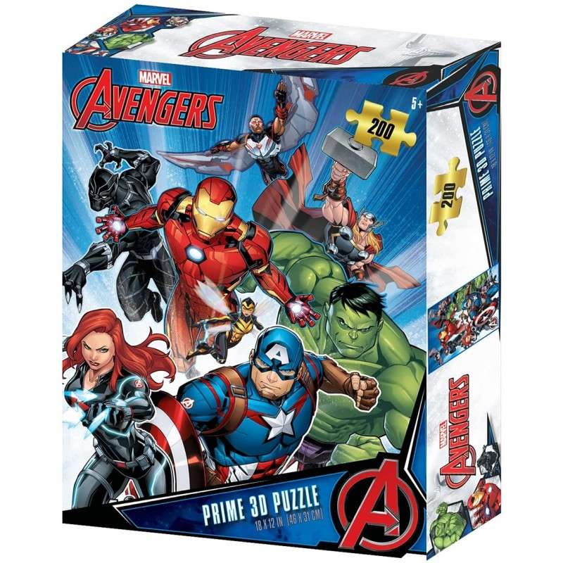 Puzle lenticular prime 3d 200 piezas marvel vengadores personajes